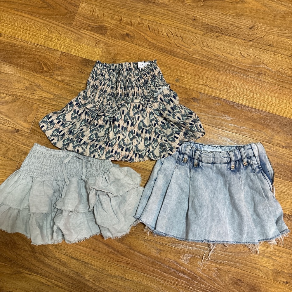 Zara Kids Skirts Set - Animal Print, Light Blue, Denim
